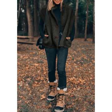 Shop Hongqizo Women’s Cozy Fuzzy Fleece Vest with Pockets