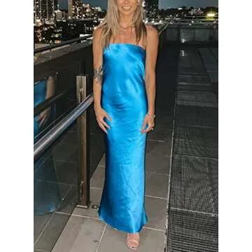 Elegant Argeousgor Women Moon Dance Strapless Maxi Dress