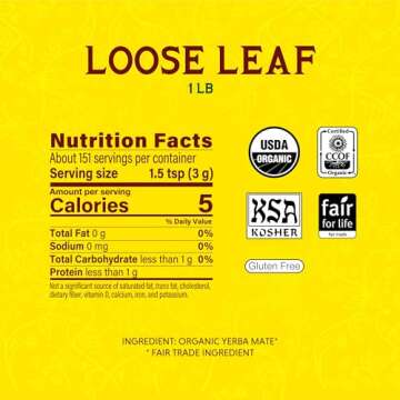 Guayaki Yerba Mate Organic Loose Leaf Tea 16 oz - Energizing