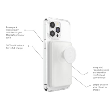 PopSockets PowerPack: 5000mAh MagSafe Portable Charger