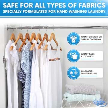 TravelSuds Laundry Detergent Sink Packets (20 pack) | Travel Laundry Detergent for Hand Washing in the Sink, Includes Free Sink Stopper | Pack of 20