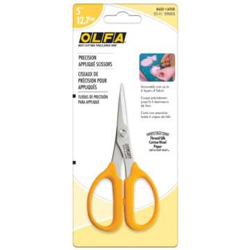 OLFA 5" Straight Edge Stainless Steel Scissors for Precision Cutting