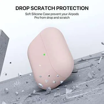 Miracase Upgrade Triple Layer Protective Liquid Silicone Case for AirPods Pro, 2019 Release LED Visible Shockproof Soft Skin Friendly Silicone Case, Pink