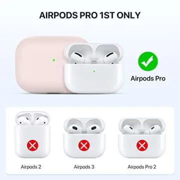 Miracase Upgrade Triple Layer Protective Liquid Silicone Case for AirPods Pro, 2019 Release LED Visible Shockproof Soft Skin Friendly Silicone Case, Pink
