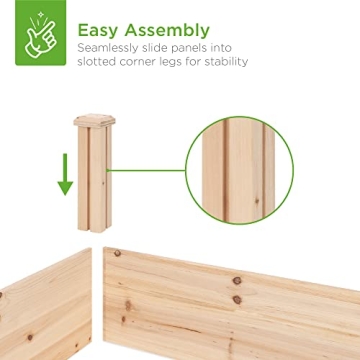 Durable 8x2ft Wooden Raised Garden Bed Planter for Gardens