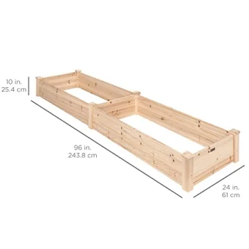 Durable 8x2ft Wooden Raised Garden Bed Planter for Gardens