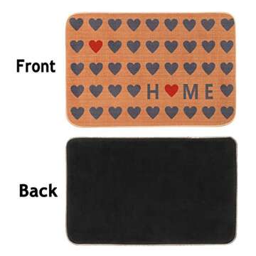 GROBRO7 Valentine's Day Doormat Gift Heartfelt Heart Linen Love Home Welcome Carpet Rubber Non-Slip Mats Reusable Floor Door Mat Holiday Decor Supplies for Home Valentine Party Gift 22.8 x 14.9 in
