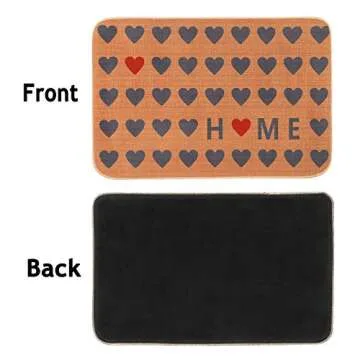GROBRO7 Valentine's Day Doormat Gift Heartfelt Heart Linen Love Home Welcome Carpet Rubber Non-Slip Mats Reusable Floor Door Mat Holiday Decor Supplies for Home Valentine Party Gift 22.8 x 14.9 in