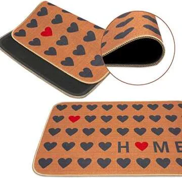 GROBRO7 Valentine's Day Doormat Gift Heartfelt Heart Linen Love Home Welcome Carpet Rubber Non-Slip Mats Reusable Floor Door Mat Holiday Decor Supplies for Home Valentine Party Gift 22.8 x 14.9 in
