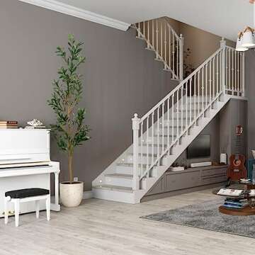 DIIGER Artificial Tree Artificial Olive Tree 6.5FT Tall, Modern Large Fake Plant Decor in Pot for Indoor Outdoor,Home Office Perfect Housewares Gift Decoration, 78 in Olive Tree