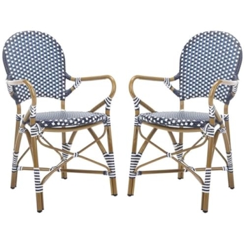 Stylish Safavieh Indoor/Outdoor Rattan Stacking Arm Chair Set