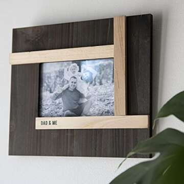 Wood Picture Frame for Dad - 4 x 6 Inch Design