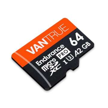 Vantrue 64GB microSD Card with Adapter, U3 UHS-I High Speed SD Card for Dash Cams & Home Security System Video Cameras