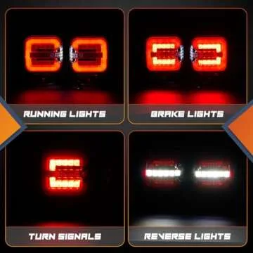 inhtgeas Wireless Trailer Lights - Magnetic Adjustable Towing Light Kit with Reverse Light