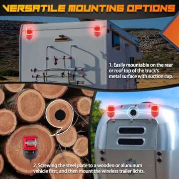 inhtgeas Wireless Trailer Lights - Magnetic & Rechargeable Kit