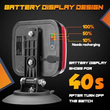 inhtgeas Wireless Trailer Lights - Magnetic & Rechargeable Kit
