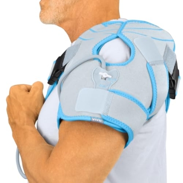 Arctic Flex Shoulder Ice Pack Brace - Cold Compression Wrap with Pump - Supports Rotator Cuff, Froze...