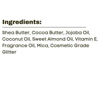 Zoey Koko Galaxy Glitter Body Butter - All Natural Body Cream - 4 oz - Contains Shea Butter & Vitamin E - Made in the USA - Cruelty Free - Vegan - Bubble Gum Scent (Pack of 1)