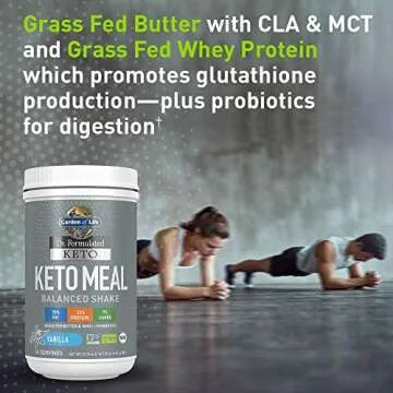 Garden of Life Dr. Formulated Ketogenic Meal Balanced Shake Powder, Truly Grass Fed Butter & Whey Pr...