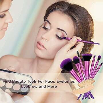 DUcare Makeup Brush Set Professional Makeup Brushes Premium Synthetic Kabuki Brush for Foundation Concealer Eye Lip Face Blending Cosmetic Kit 15Pcs (Pink)