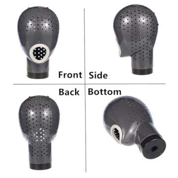 HOMEGOAL Hair Dryer Fresh Wig Head Dryer Wig Stand Wig Holder Mannequin Head, Drying Wig From Inside to Outside, Quickly, Easily, For Lace Wig Scalp Cap Net (Dark Grey)