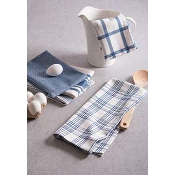 DII Stone Blue Kitchen Dishtowel Set – 5 Piece 18x28