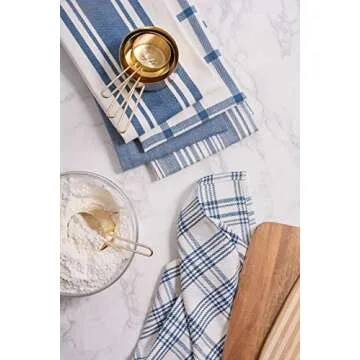 DII Stone Blue Kitchen Dishtowel Set – 5 Piece 18x28