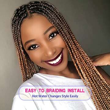 8 Pack Ombre Braiding Hair Pre Stretched - 26" 100G/Pack Premium Pre Stretched Braiding Hair Extensions, Professional Itch Free Hot Water Setting Perm Yaki Texture Prestretched Hair(1B27)