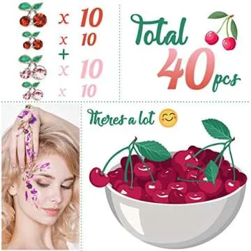 Charming 3D Cherry Nail Charms for Crafting Delightful Nail Art