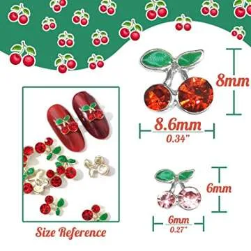 Charming 3D Cherry Nail Charms for Crafting Delightful Nail Art