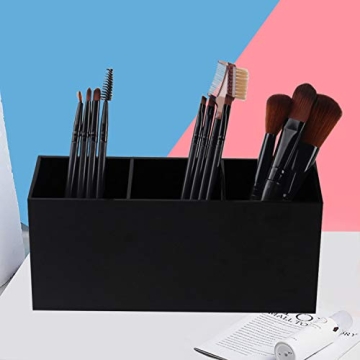 Stylish Weiai Black Makeup Brush Holder Organizer with 3 Slots