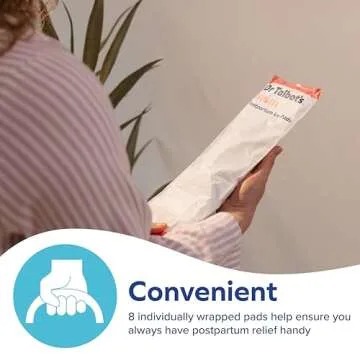 Dr. Talbot's Mom Postpartum Ice Pads for Pain Relief - 8-Pack - 2-in-1 Absorbent Postpartum Pads for Women After Birth