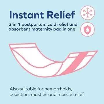 Dr. Talbot's Mom Postpartum Ice Pads for Pain Relief - 8-Pack - 2-in-1 Absorbent Postpartum Pads for Women After Birth
