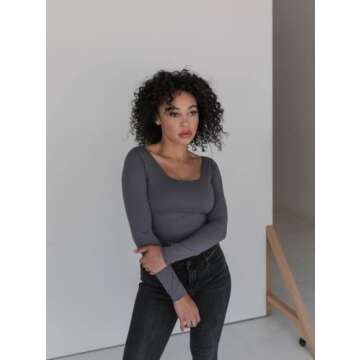 Almere Long Sleeve Top - Double-Lined Seamless Smooth Fabric for Women