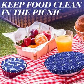 Patelai 10 Pcs Bowl Covers Reusable in 5 Size Stretch Cloth Fabric Bowl Covers Elastic Food Storage Covers Bread Sourdough Lids for Proofing Food Fruits Leftover(Stylish Style)