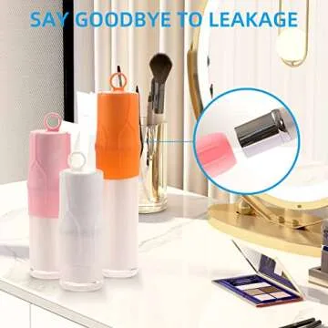 Zienlay 8 Pack Elastic Sleeves for Leak Proofing Travel, Leak Locks Toiletries Skins Travel Bottles ...