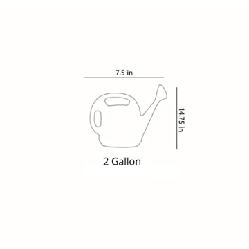 Durable 2 Gallon Ergonomic Green Watering Can