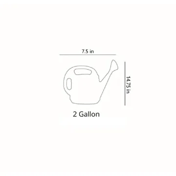 Durable 2 Gallon Ergonomic Green Watering Can