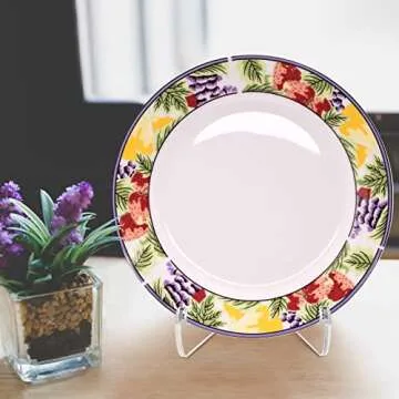 Chunful 2 Pieces Acrylic Plate Stands Clear Acrylic Easels Display Stands with Deep Support Shelves for Display Card Holder Photos Book Picture Table Top Holder Home Decors (3 x 2.6 x 2.2 Inch)