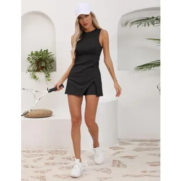 Stylish Bankeng Women's Workout Tennis Dress Built-in Shorts