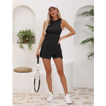 Stylish Bankeng Women's Workout Tennis Dress Built-in Shorts