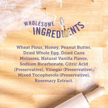 Three Dog Bakery Crunchy Classic Animal Crackers, Peanut Butter Flavor, Premium Treats for Dogs, brown, 13 oz