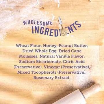 Three Dog Bakery Crunchy Classic Animal Crackers, Peanut Butter Flavor, Premium Treats for Dogs, brown, 13 oz