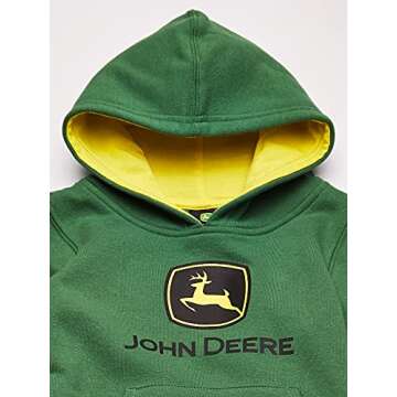 John Deere Boys Fleece Hoody Pull Over Sweatshirt for Kids