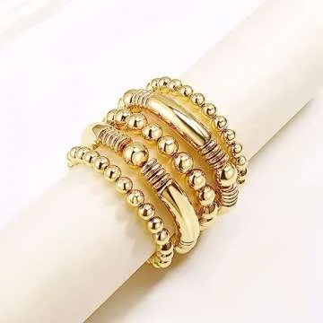Stunning Gold Bangles Bracelet Set for Women - Flexible Style