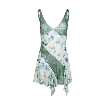 Women Sexy Floral Cami Mini Dress Backless Spaghetti Strap
