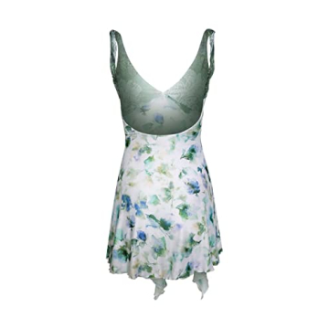 Women Sexy Floral Cami Mini Dress Backless Spaghetti Strap