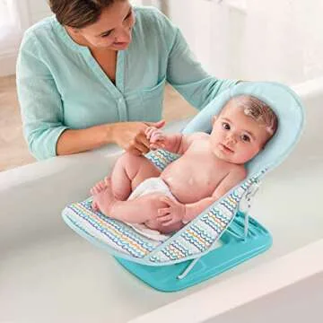 Summer Infant Deluxe Baby Bath Seat, Adjustable Support for Sink or Bathtub, Includes 3 Reclining Po...