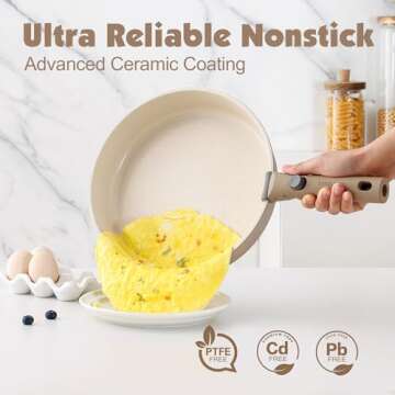 Buy SENSARTE 17 Piece Ceramic Pots and Pans Set