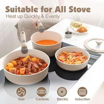 Buy SENSARTE 17 Piece Ceramic Pots and Pans Set